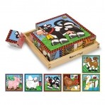 Melissa & Doug puidust kuubikud Piltmõistatus Farm