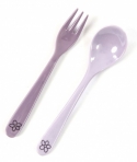 SmallStuff lusikas ja kahvel kassike roosa-lilla