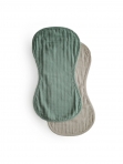 Mushie  suulapp (2-pakk) musliin Roman Green / Fog