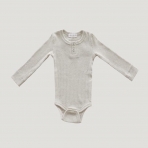 Jamie Kay orgaanilisest puuvillast pikavarrukaga body Light Grey Melange