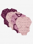 Pippi orgaanilisest puuvillast hõlmikbody 4-pack, Lilac- suuruse valik
