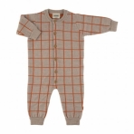 Voksi meriinovillane jumpsuit Melange Sand Checkmate Orange- suuruse valik