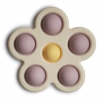 Mushie mänguasi lilleke (pop-it) Soft Lilac/Pale Daffodil/Ivory