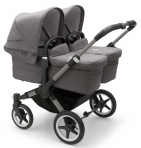 Bugaboo Donkey 5 Twin 2in1 vankrikomplekt Graphite/Grey melange/Grey melange