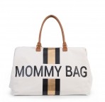 Childhome beebitarvete kott suur Mommy Bag White Stripes must/kuld
