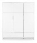 Childhome laste valge riidekapp Quadro, 3 ust+2 sahlit