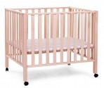 Childhome ratastel puidust võrevoodi Playpen 94 natural 75x95 cm