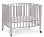 Childhome ratastel puidust võrevoodi Playpen 94 hall 75x95 cm