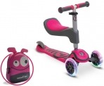 UUS! Smart Trike Scooter T1 tõukeratas + hõõguvad LED-rattad + kott roosa