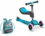 Smart Trike Scooter T1 tõukeratas + hõõguvad LED-rattad + kott sinine
